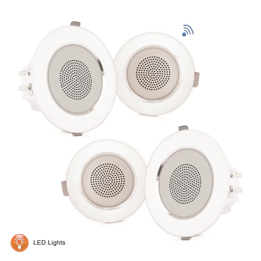 Details Zu 3 5a A Bluetooth Ceiling Wall Speakers 4 2 Way Speakers With Built In Led Li